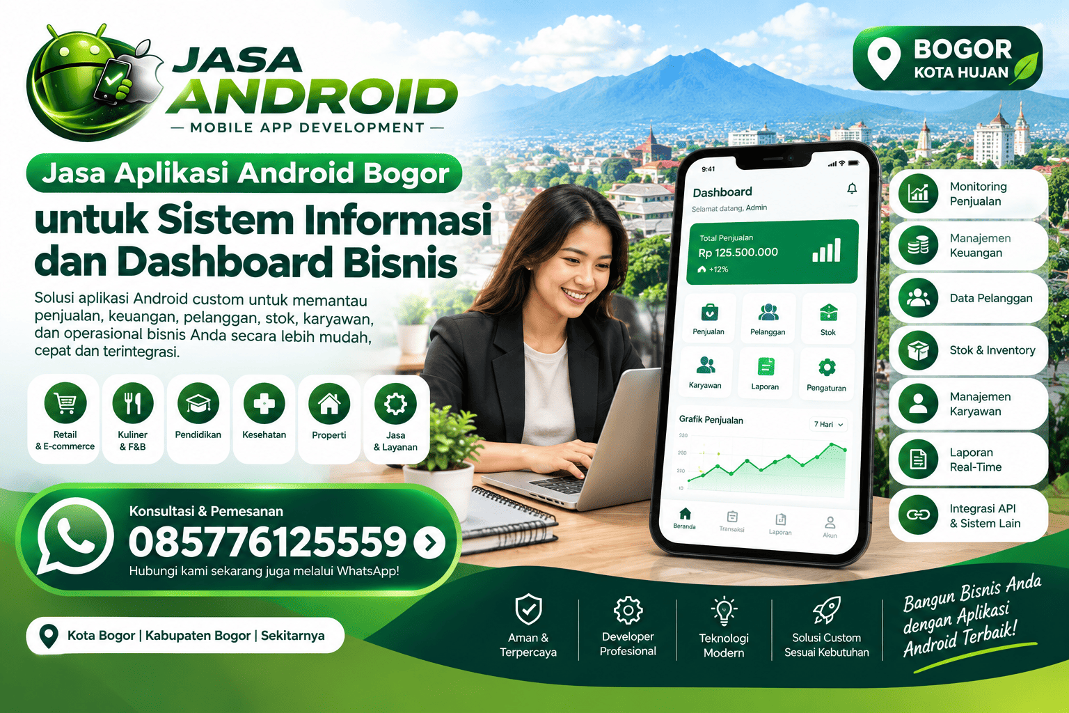 Jasa Aplikasi Android Bogor untuk Sistem Informasi dan Dashboard Bisnis